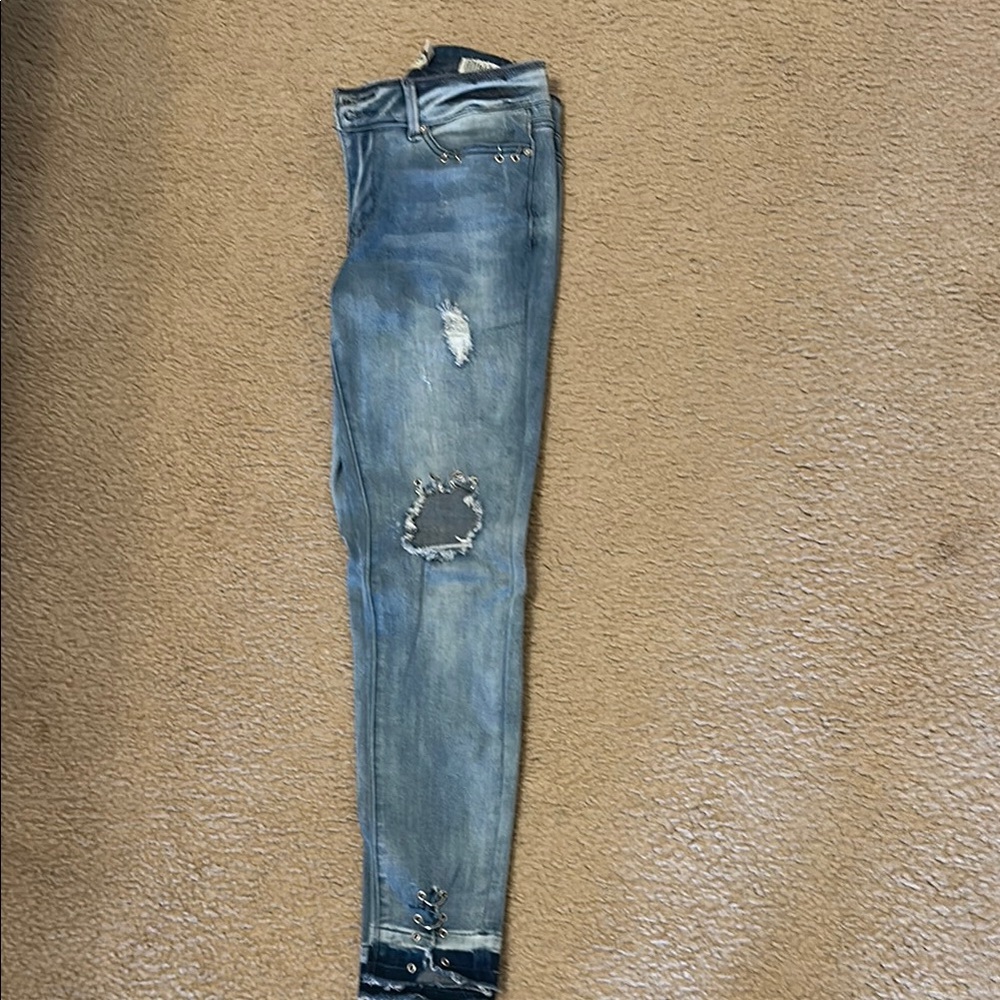 Distressed Blue Jeans